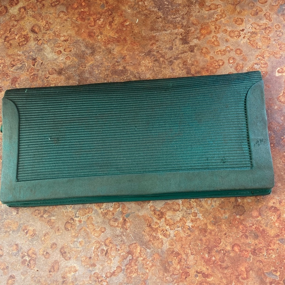 Vintage Green Silk Clutch Bag - Made in Italy